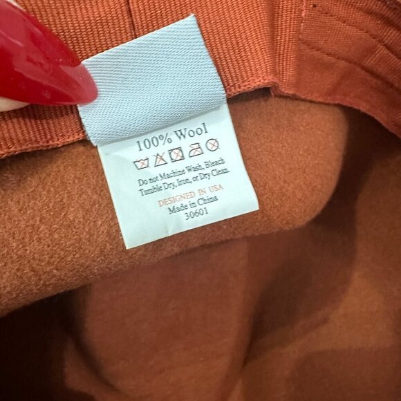 Olive & Pique  100% Wool  Wide Brim Hat One Size Rust Brown - Picture 5 of 5